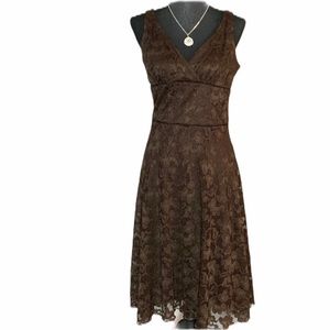 Bisou Bisou Chocolate Brown Lace Tank Dress 10